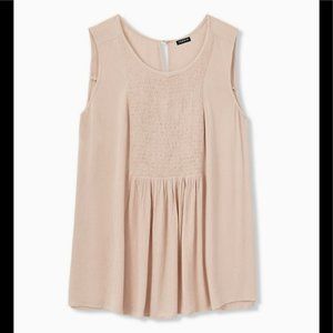 NWT - Crinkled Gauze Smocked Tank